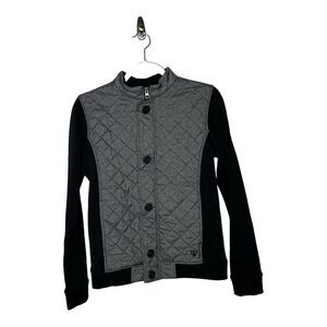 Straight Down Jacket Womens Small Golf Full Zip Stretch Quilted Gray Logo